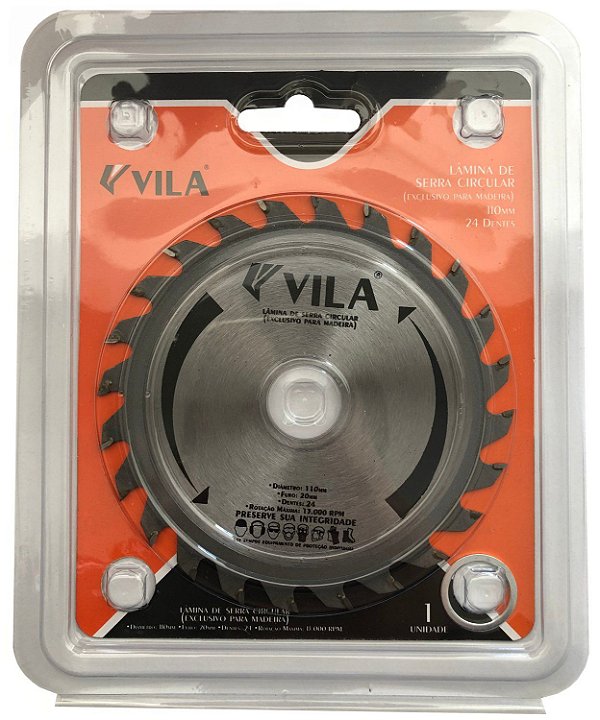 Disco Lâmina Serra Circular 4" P/ Madeira 24 Dentes Vila
