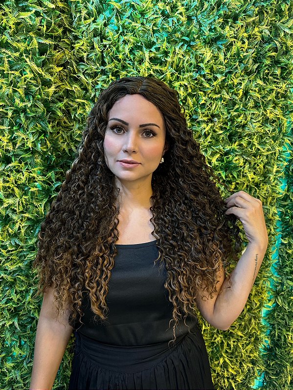 Wig Elisa Fibra Orgânica Cacheada 60cm