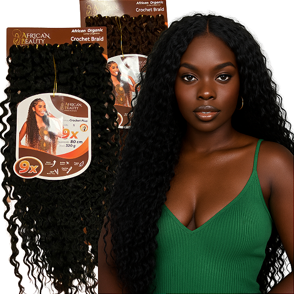 Cabelo Cacheado African Crochet Plus 320g 80cm