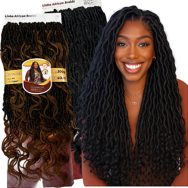 Cabelo Dread com Cachos 300g Alê Fibra Orgânica African Beauty