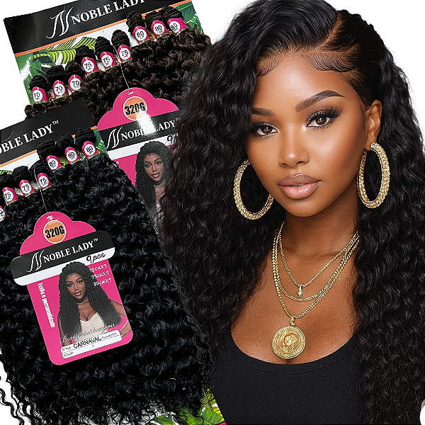 Cabelo Carnaval Cacheado Fibra de Proteína 9pcs 320g 80cm