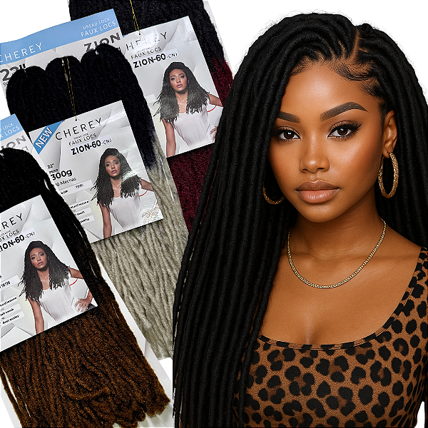 Cabelo Faux Locs Zion Dread 300g 55cm
