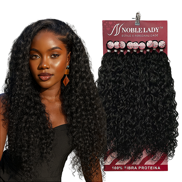 Cabelo Cacheado Fibra de Proteína Humanizada 75cm Beleza