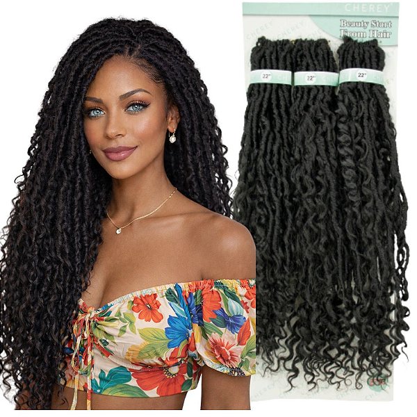 Cabelo Boho Goddess Locs Cherey com Cachos