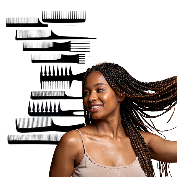 Kit Completo 10 Pentes para Penteado e Corte Profissional