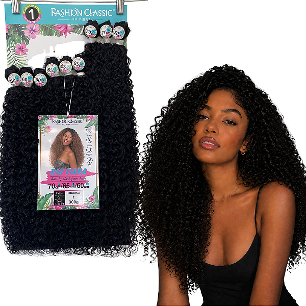 Cabelo Cacheado Lindona Bio Fibra 60cm, 65cm e 70cm | 300g de Volume Natural
