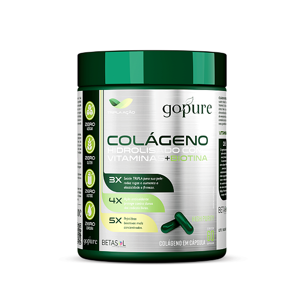 Colágeno em Cápsulas 100% Hidrolisado com Vitaminas + Biotina