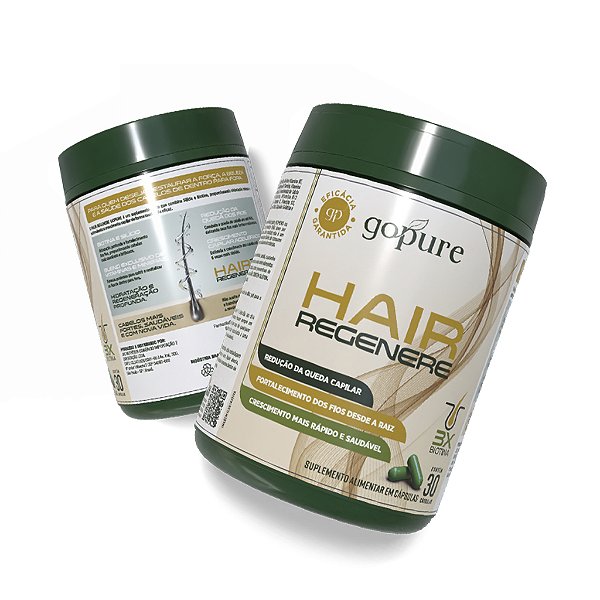Compre 1, LEVE 2 - GoPure Hair Regenere – Redução da Queda e Crescimento do Cabelo Acelerado - 3X Biotina