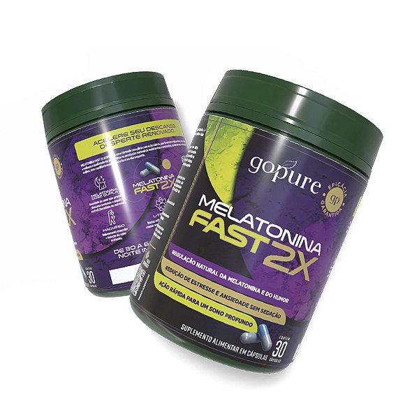 Compre 1, LEVE 2 - Melatonina Fast 2X CONCENTRADA – Suplemento para Dormir Rápido e Acordar Renovado