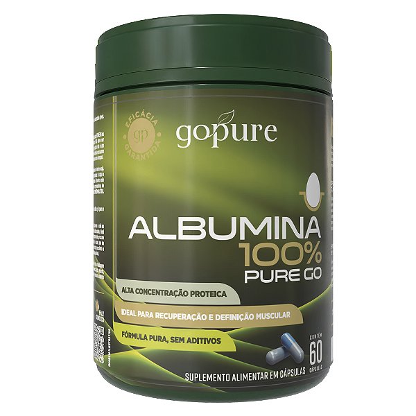 Albumina 100% Pura GoPure – Suplemento Proteico de Clara de Ovo Natural para Massa Muscular