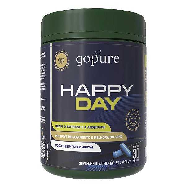 Happy Day GoPure – Suplemento para Aumentar Foco, Reduzir Stress e Ansiedade