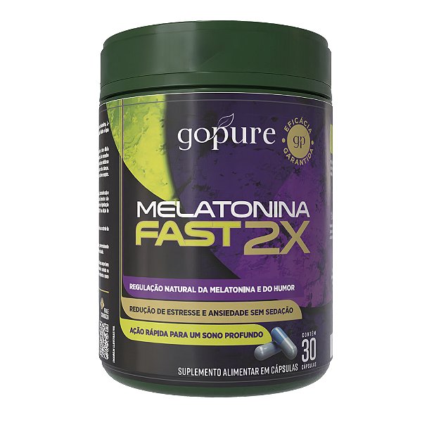 Melatonina Fast 2X CONCENTRADA GoPure – Suplemento para Dormir Rápido e Acordar Renovado