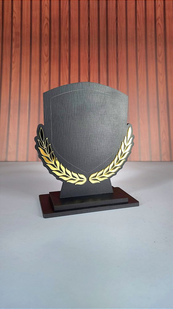 KIT 6 UNIDADES TROFÉUS EM MDF COM APLIQUES EM ACRÍLICO