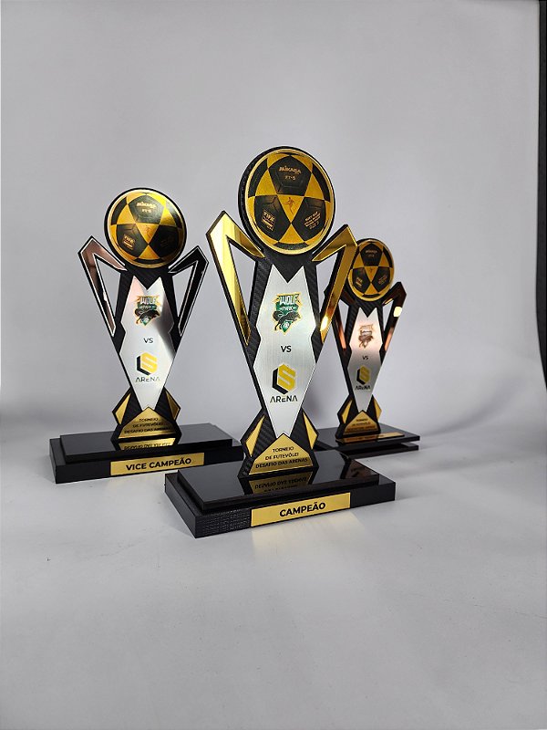 KIT 03 UNIDADES TROFÉUS ESPORTIVOS