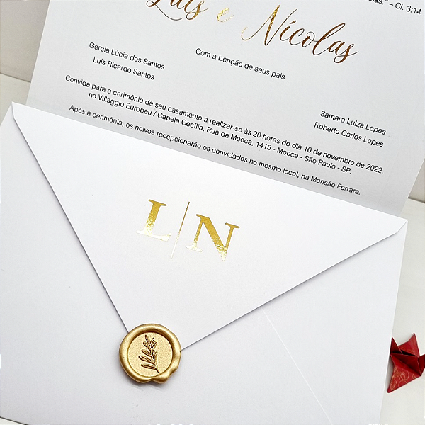Convite Carta - Papel Alvura + Hot Stamping