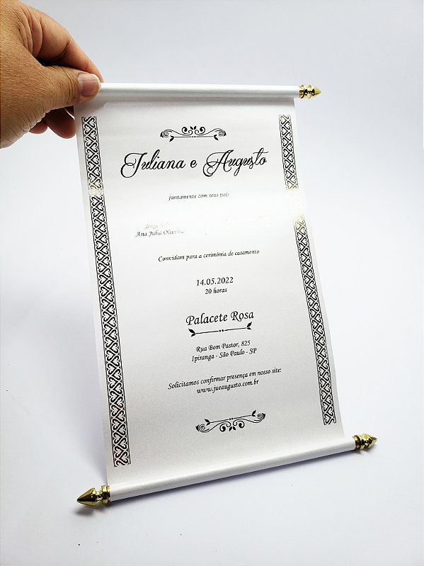 Convite Pergaminho Luxo - Folha única