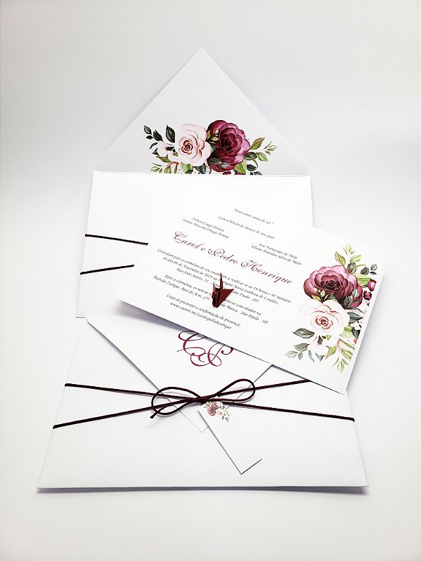 Convite Carta - Papel Alvura Floral