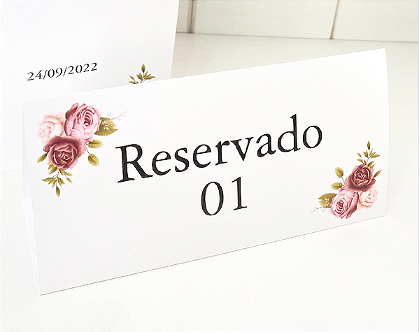 Reservado de Mesa - Papel Alvura - 16x8cm
