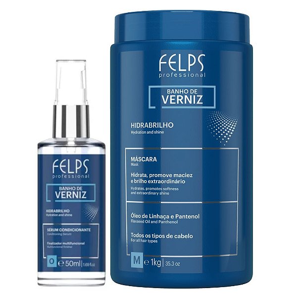 Felps Kit Banho De Verniz Máscara 1Kg e Serum Brilho Intenso 50ml