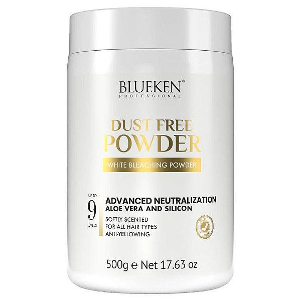 Blueken Pó Descolorante Branco 9 Tons Dust Free Powder 500g