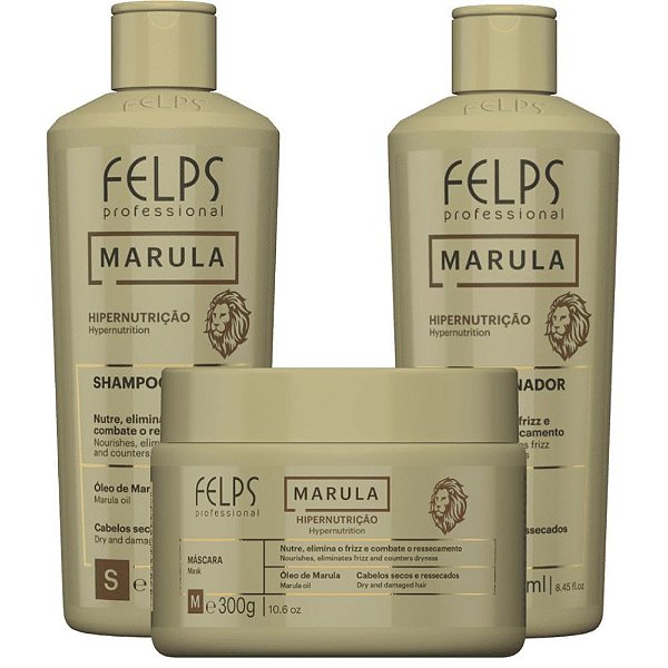 Felps Marula Kit Home Care Hipernutrição Capilar- 3 Produtos