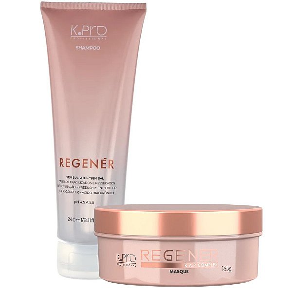 K.pro Regener Kit Shampoo E Máscara Para Cabelos Ressecados