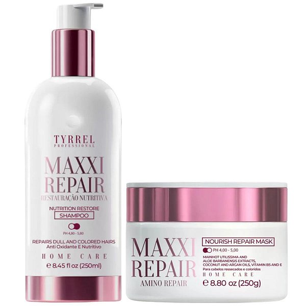 Tyrrel Kit Maxxi Repair Shampoo E Máscara Nutrição 2x250ml