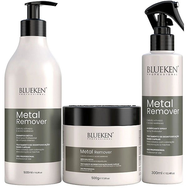 Blueken Kit Metal Remover Tratamento Detox - 3 Produtos
