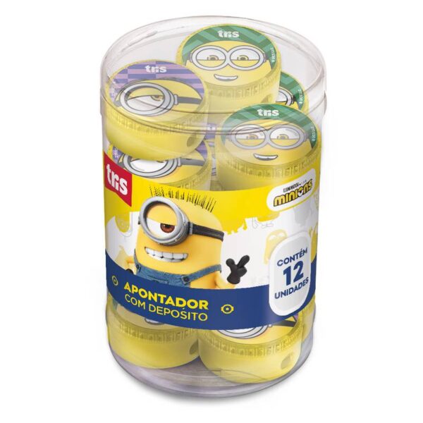 Apontador com depósito Minions Tris