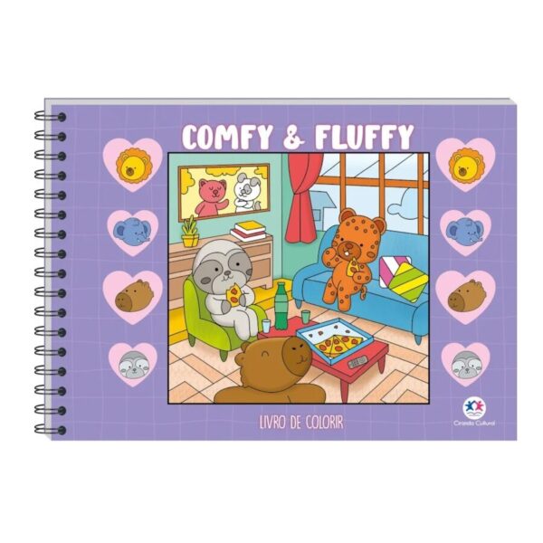 Livro de Colorir Lilás Comfy & Fluffy Espiral - Ciranda Cultural