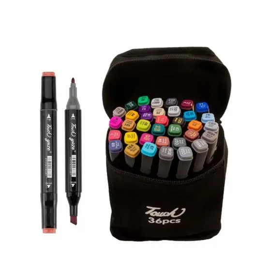 Canetas Touch Maleta com 36 cores Ponta Dupla