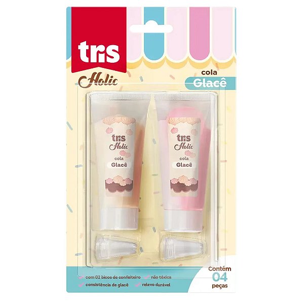 Cola Glacê - Tris Holic - Docinhos - Cores Sortidas - c/ 2 Tubos 50ml