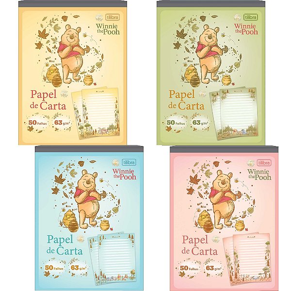 Bloco Papel de Carta Pooh 177x240mm 50 Folhas – Tilibra