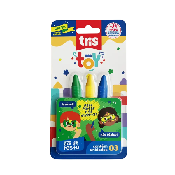 Giz de Rosto Toy Tris 3 Cores Brasil