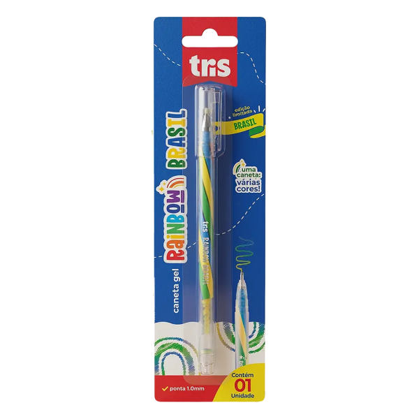 Caneta Gel Rainbow Brasil 1.0mm Tris