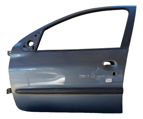 Porta Dianteira Esquerda Peugeot 206 2p 1998 1999/10 Detalhe Dianteira Esquerdo Cinza