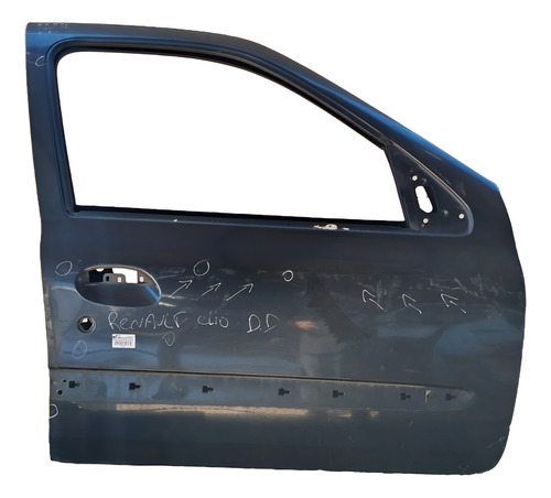 Porta Dianteira Direita Renault Clio 2000 A 2012 Detalhe Dianteira Direito Preto