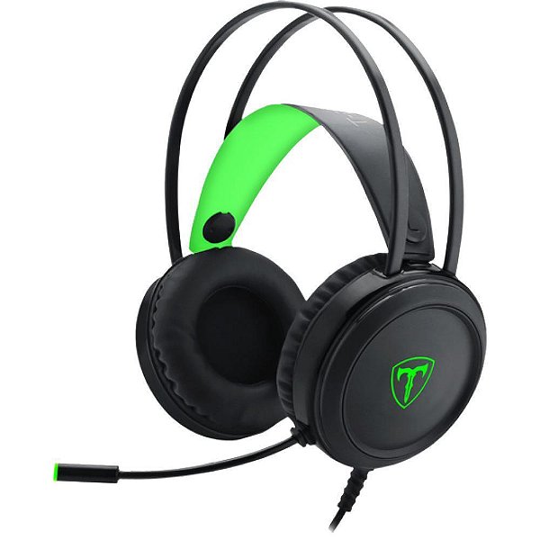 Headset T-Dagger Ural Preto E Verde Com Led Verde T-Rgh202
