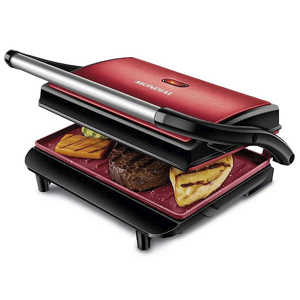 Grill Mondial Press Vermelho Inox Pg-01-Rc 127v
