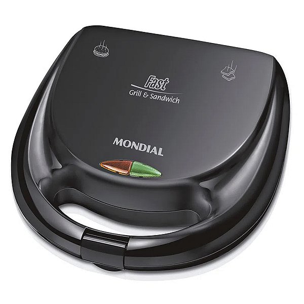Sanduicheira Fast Grill e Sandwich, Mondial, Preto, 750W, 110V - S-12