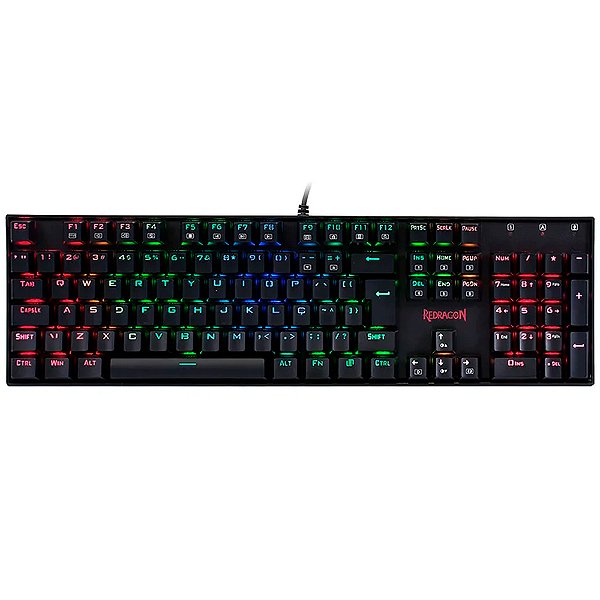 Teclado Mecânico Gamer Redragon Mitra, RGB, Switch Outemu Brown, ABNT2, Preto - K551RGB-1 (PT-BROWN)