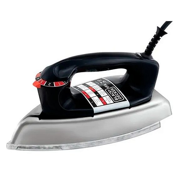 Ferro De Passar Roupa A Seco Black Decker Vfa1110xm6 Preto Cromado 220v