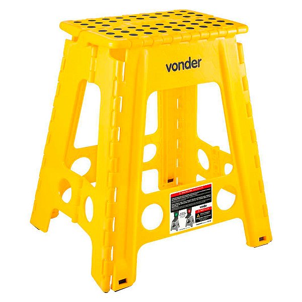 Banqueta Plast Dobravel 450mm Amarela Vonder