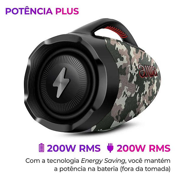Caixa de Som Boombox Aws-bbs-01-bg Ip66 200w 30h Camuflada