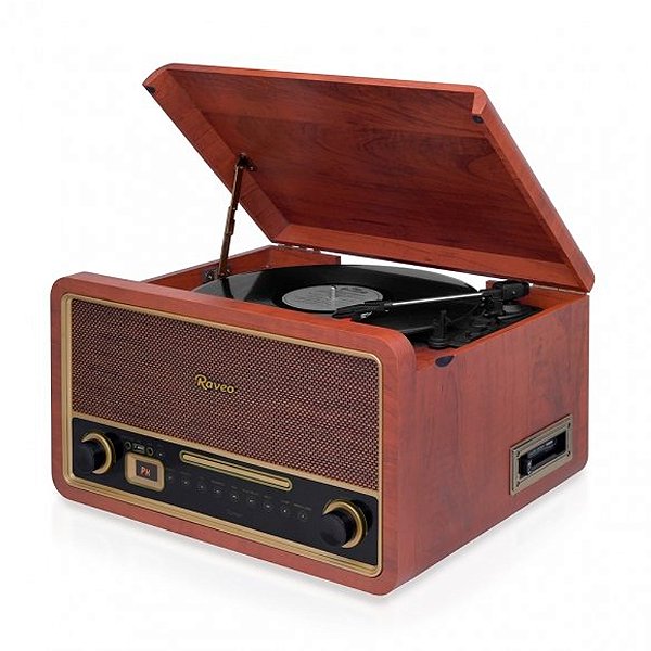 Sistema de Som Hi-fi Raveo Turner com Toca Disco Bluetooth