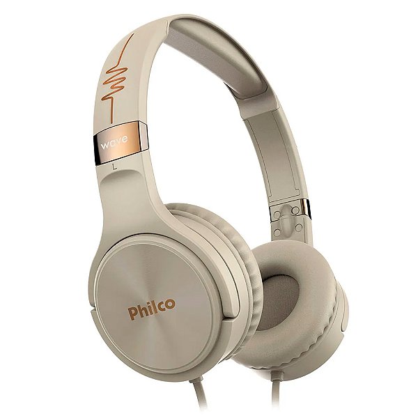 Fone de Ouvido com Fio Philco Pfo02g Wave Flat Gold