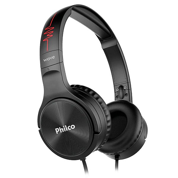 Fone de Ouvido com Fio Philco Pfo02p Wave Flat Preto