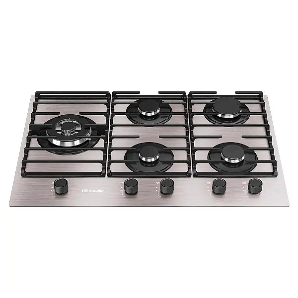 Cooktop 5 Bocas a Gás Mueller Tripla Chama Mesa de Alumínio Mcg5bl Bivolt
