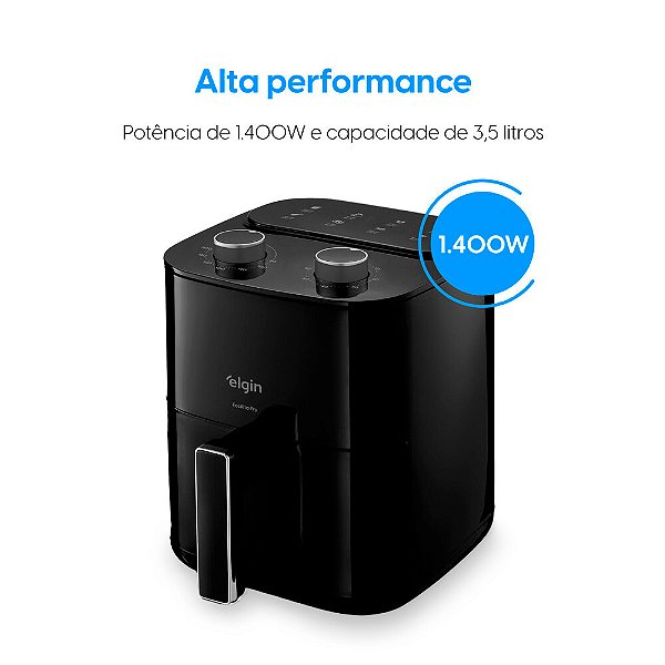 Fritadeira Air Fryer Elgin Facilita Fry 3,5l 1400w 127v - Preta