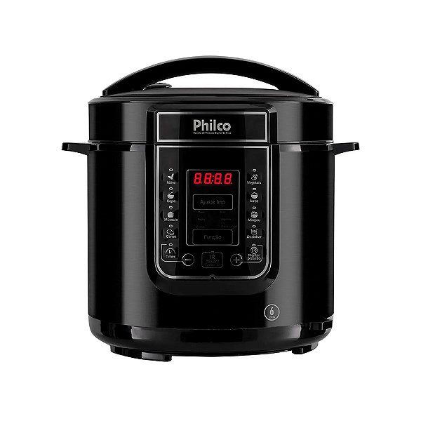 Panela de Pressão Digital Philco Pppp 6l Inox Preta 220v